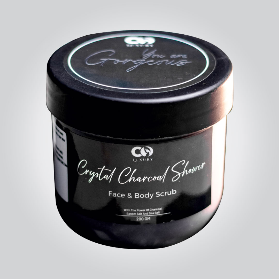 Crystal Charcoal Shower Face & Body Scrub